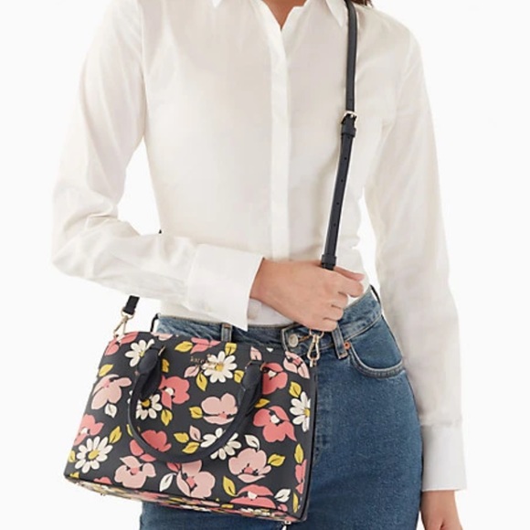 NWT KATE SPADE NEW YORK DARCY ROAD TRIP FLORA BLUE MULTI SMALL SATCHEL/BAG K6108 - Picture 4 of 12